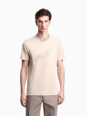Slim-fit, heavy jersey T-shirt with logo signature embroidery