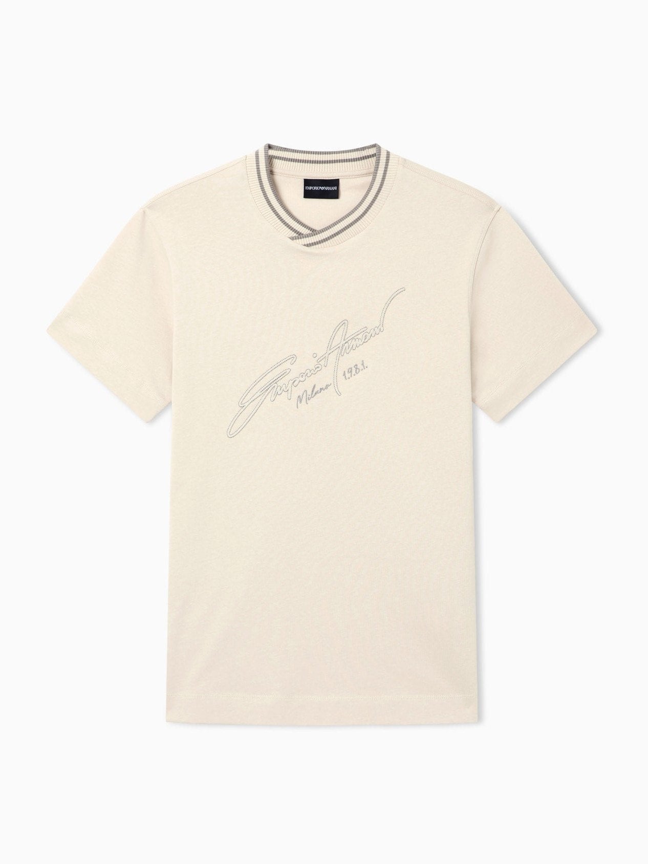Slim-fit, heavy jersey T-shirt with logo signature embroidery