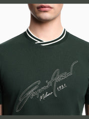 Slim-fit, heavy jersey T-shirt with logo signature embroidery