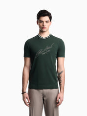 Slim-fit, heavy jersey T-shirt with logo signature embroidery