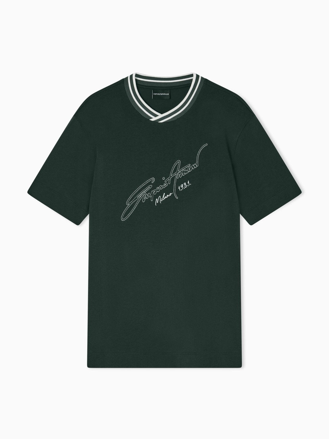 Slim-fit, heavy jersey T-shirt with logo signature embroidery