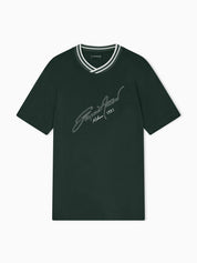 Slim-fit, heavy jersey T-shirt with logo signature embroidery