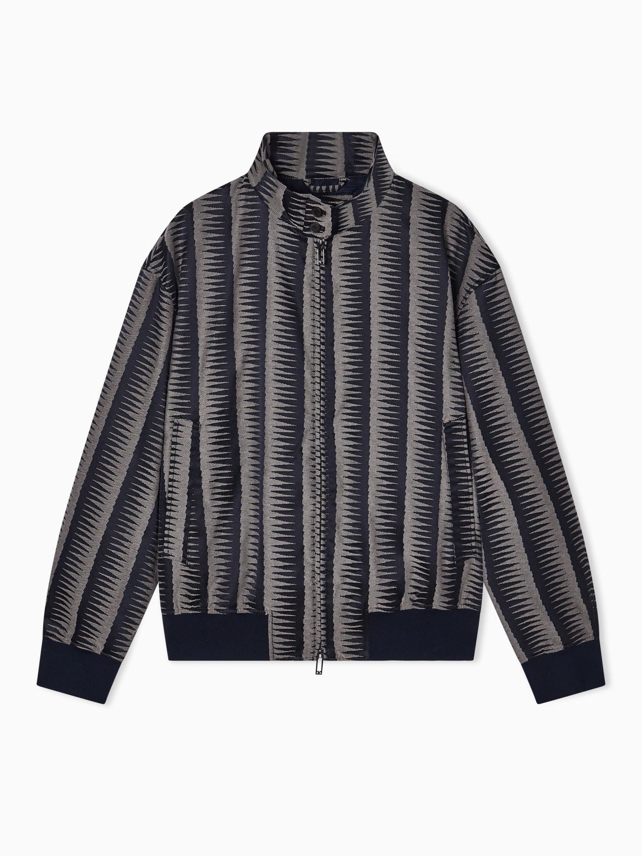 Blouson in Jacquard Fabric with Op-Art Motif