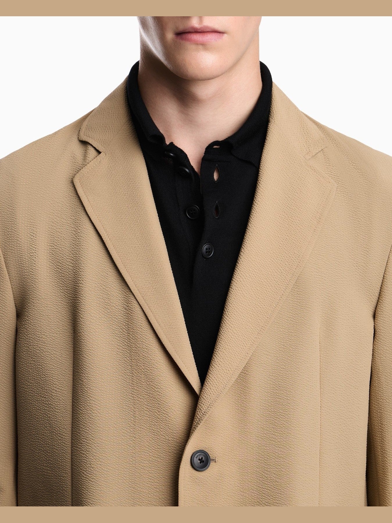 Seersucker blazer with down padding and a regular fit