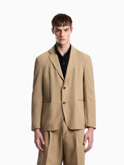 Seersucker blazer with down padding and a regular fit