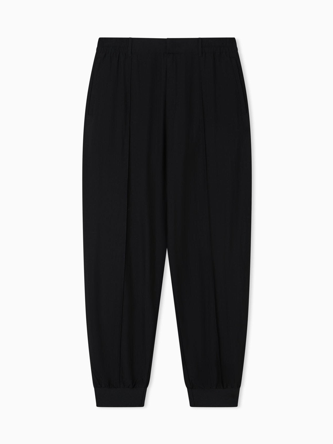 Nylon trousers with front ribs