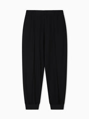 Nylon trousers with front ribs