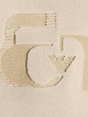 Jersey sweatshirt with oversized flocked logo