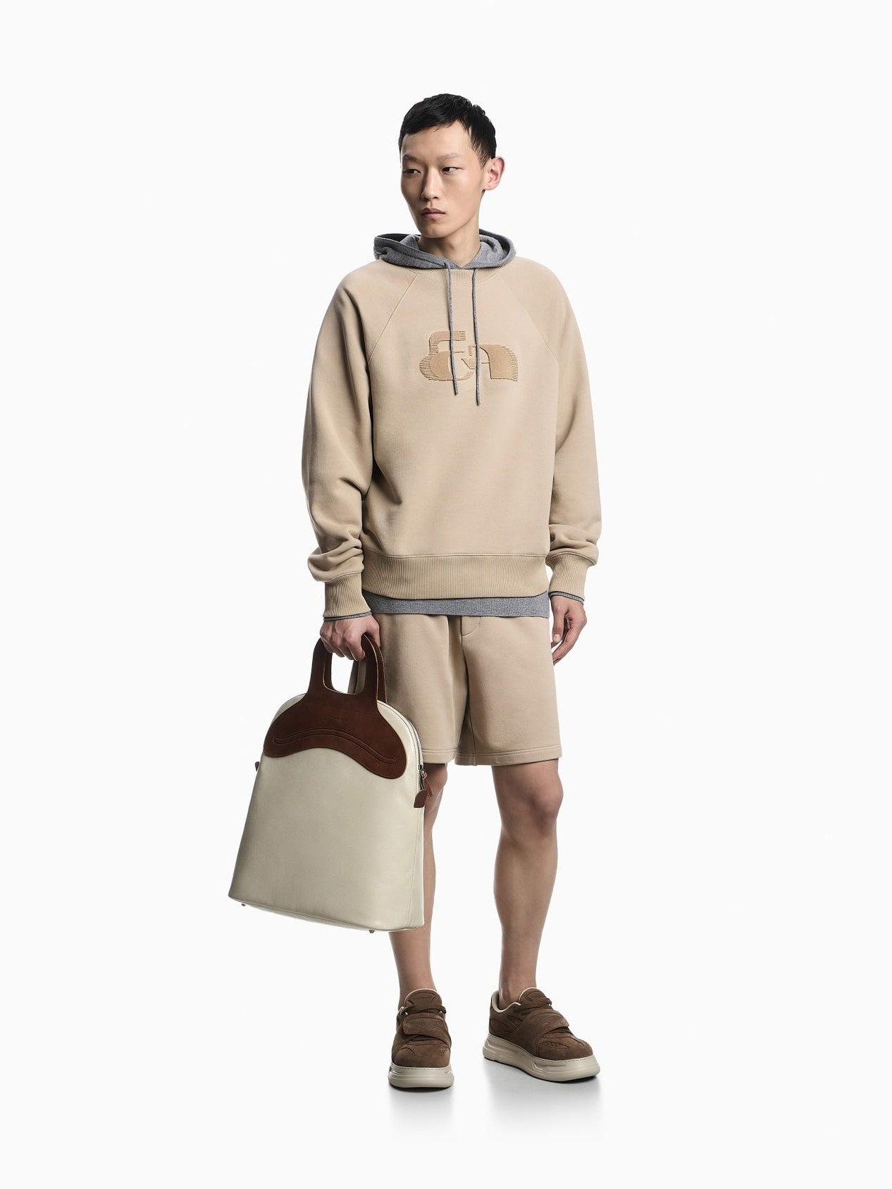 Jersey sweatshirt with oversized flocked logo