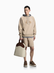 Jersey sweatshirt with oversized flocked logo