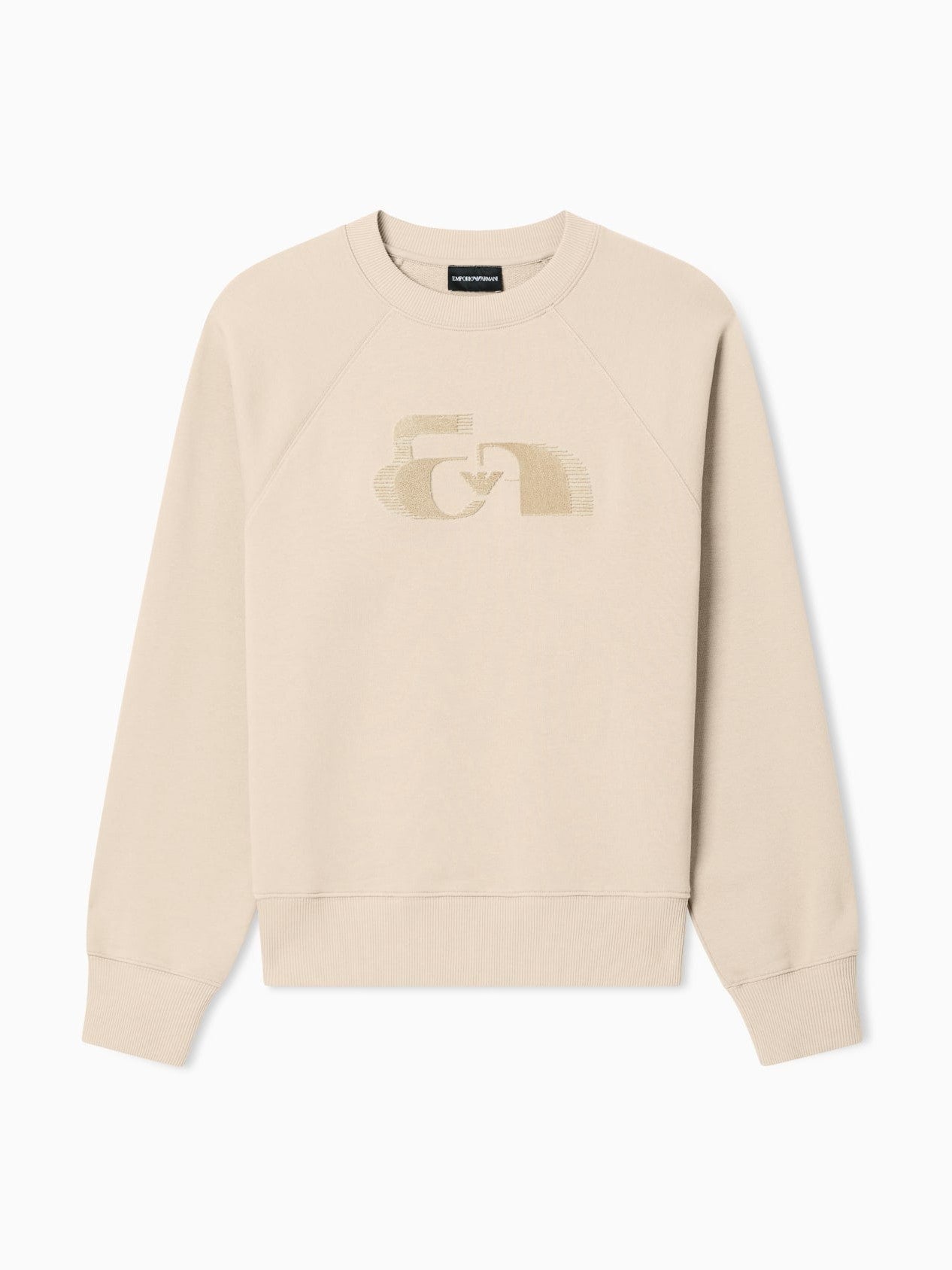 Jersey sweatshirt with oversized flocked logo