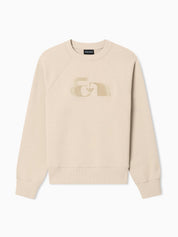 Jersey sweatshirt with oversized flocked logo