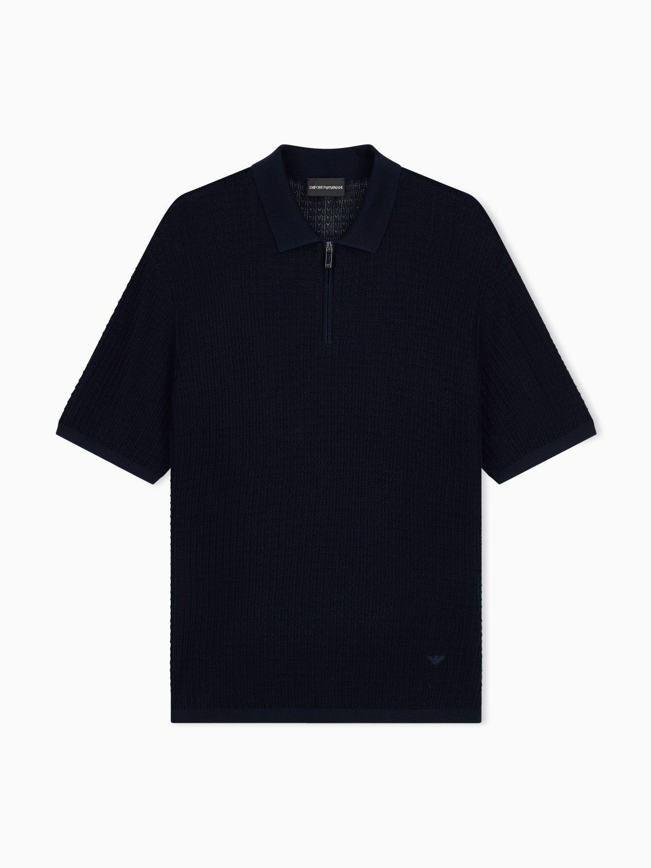 Polo collar sweater in wool and lyocell blend