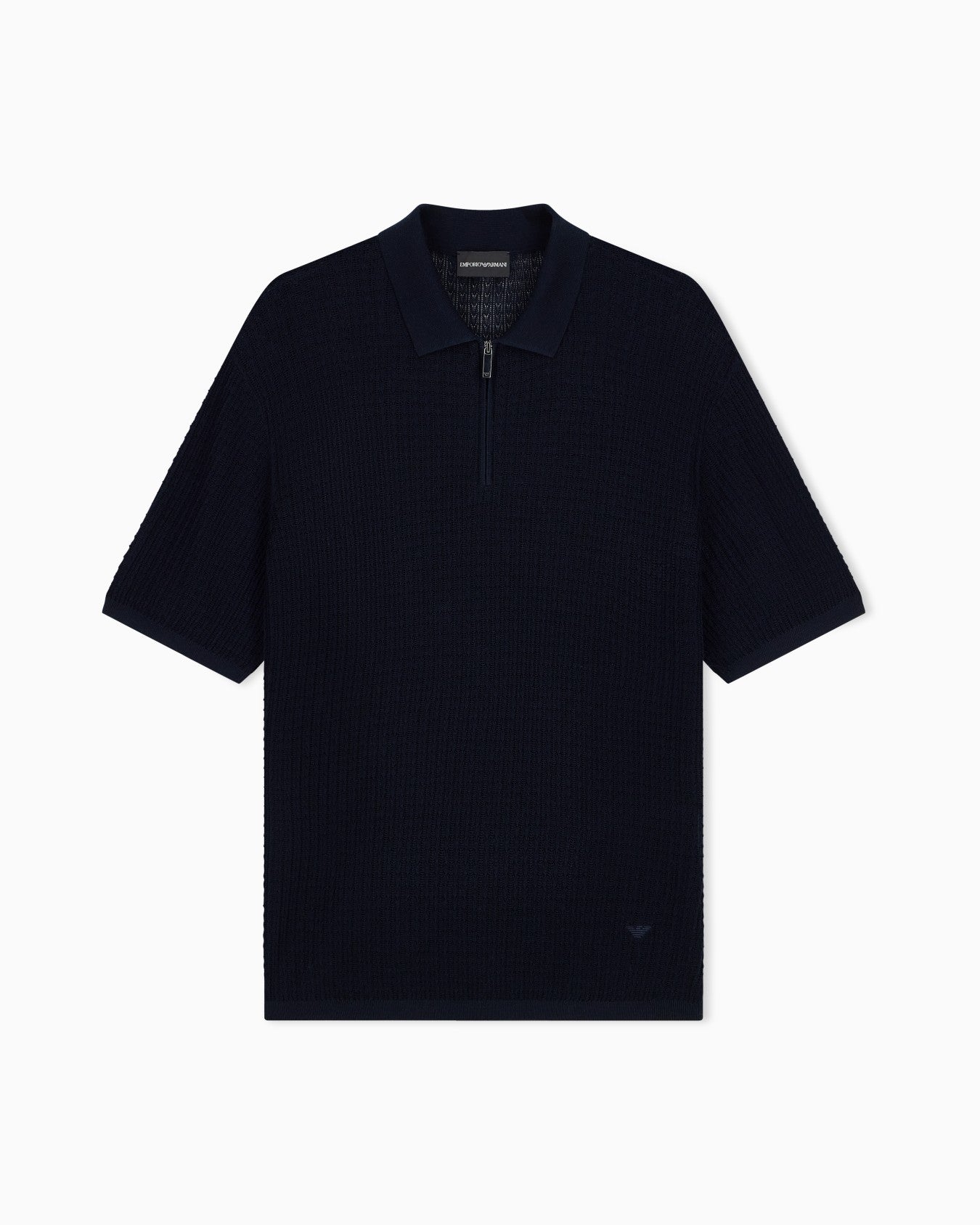 Polo collar sweater in wool and lyocell blend