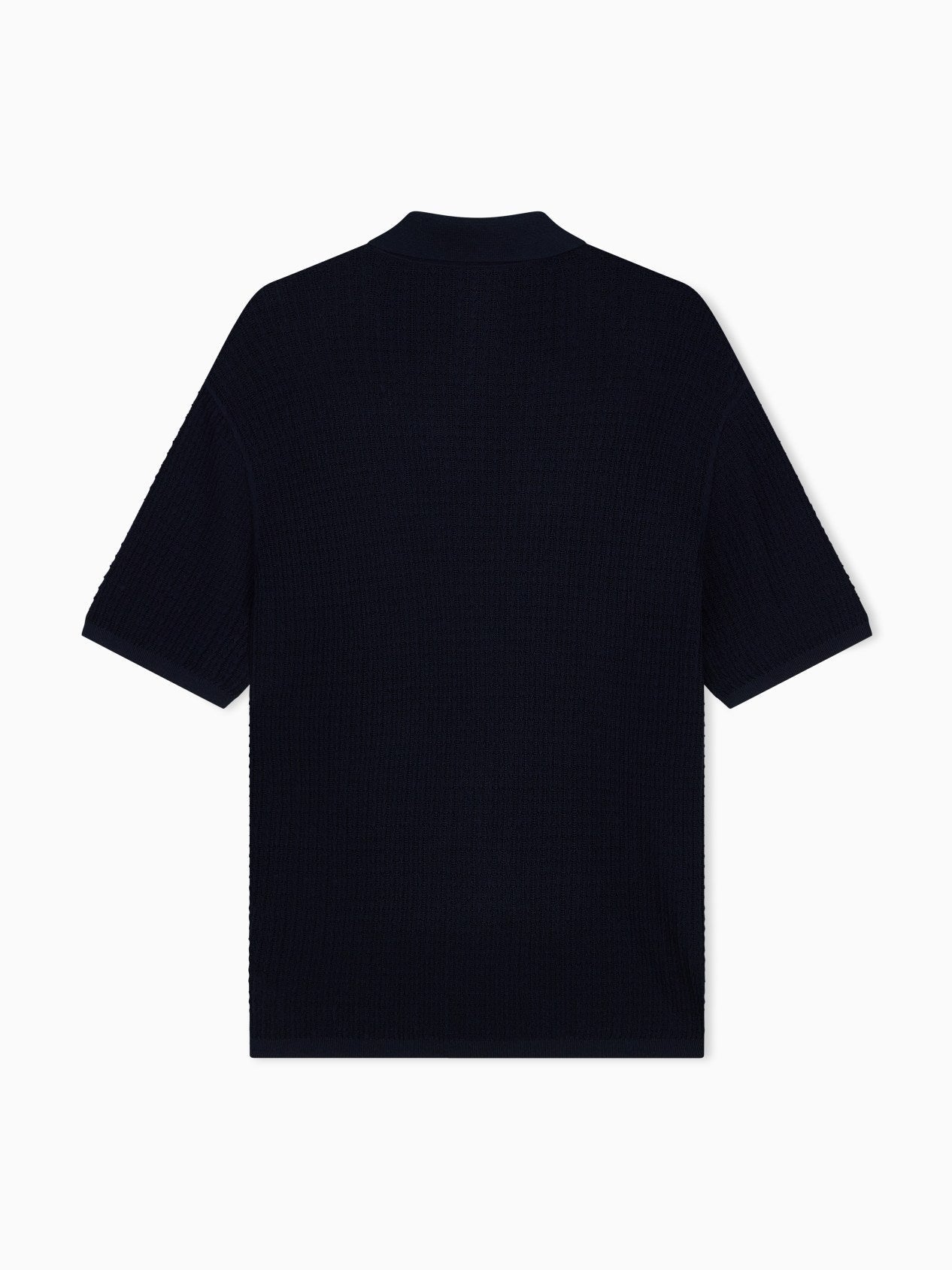Polo collar sweater in wool and lyocell blend