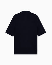 Polo collar sweater in wool and lyocell blend