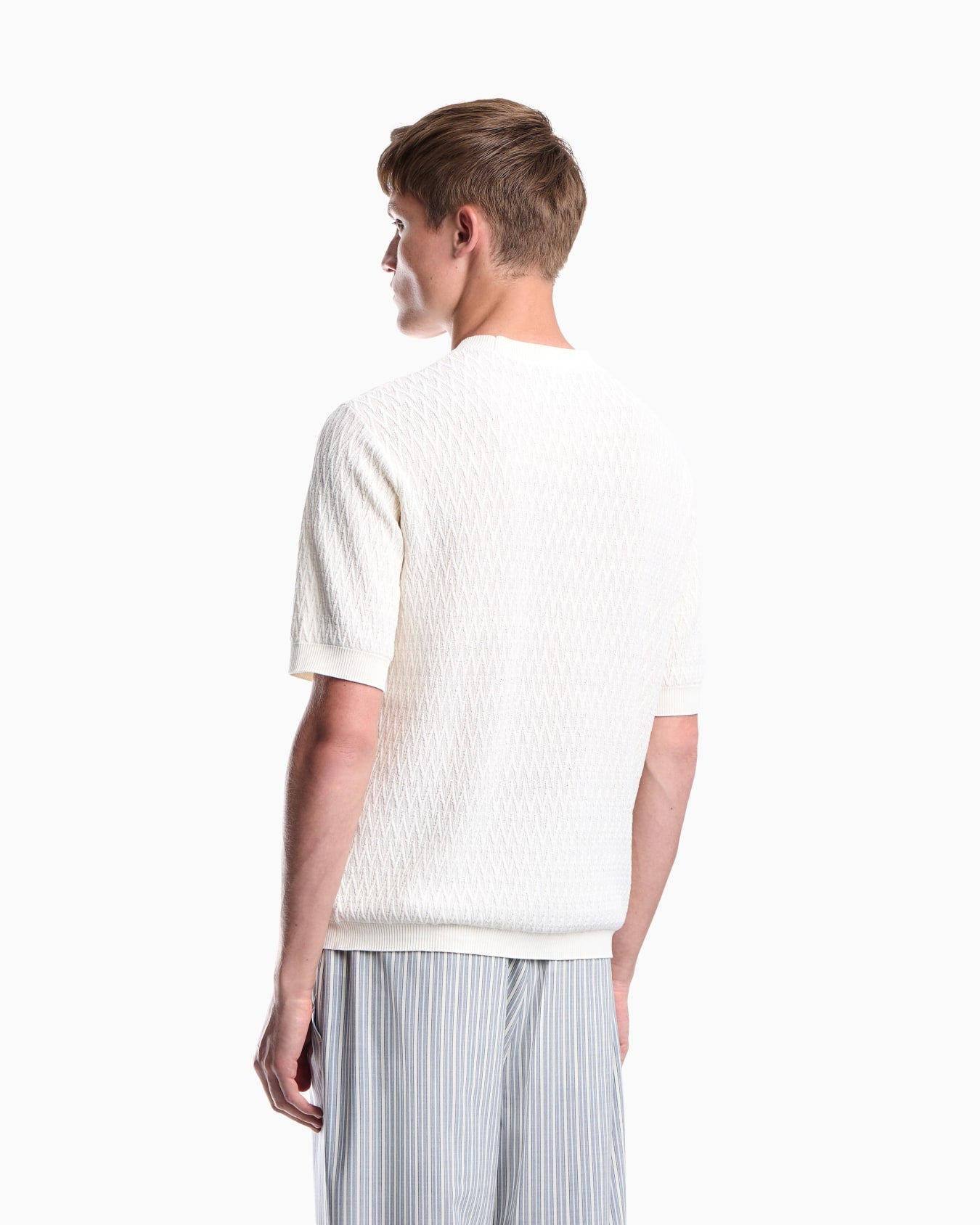 Chevron jacquard knit sweater