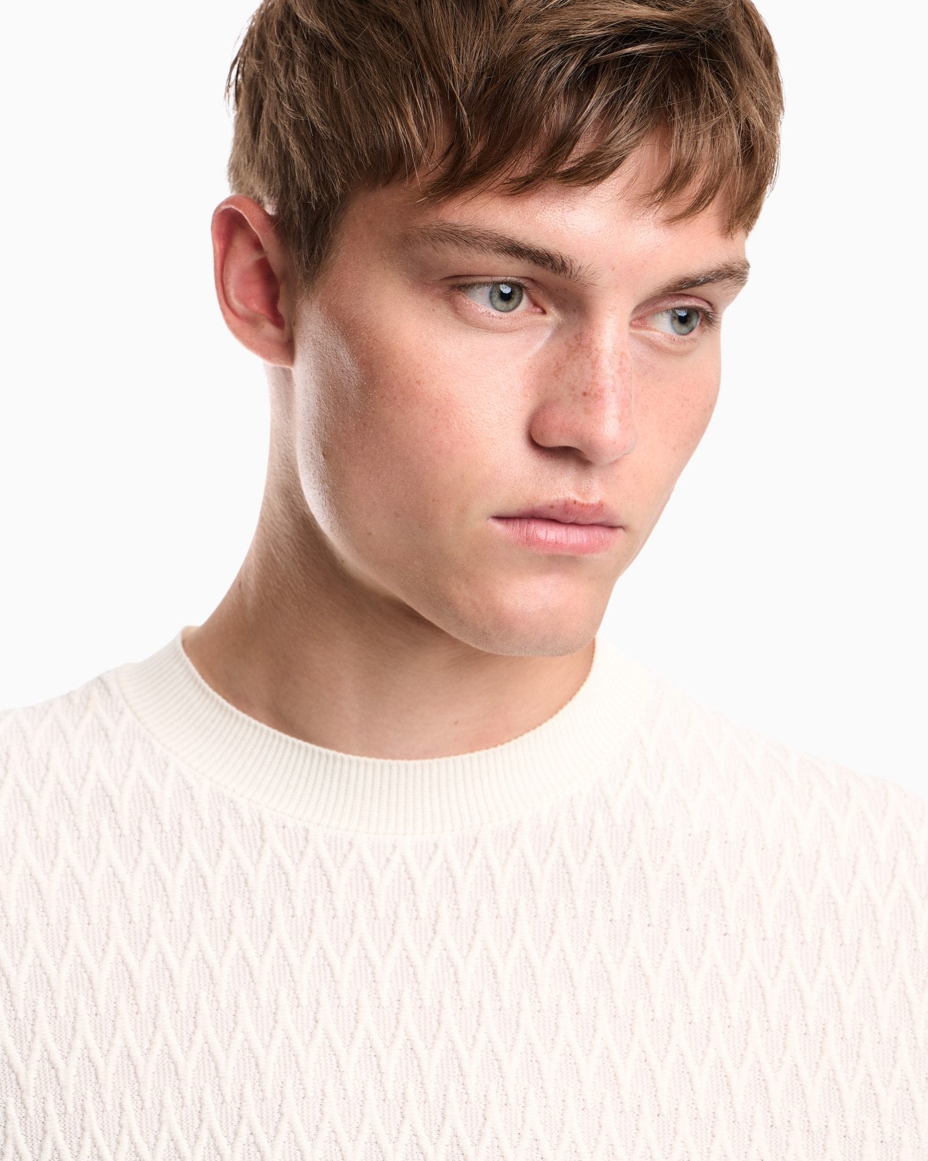 Chevron jacquard knit sweater