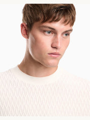 Chevron jacquard knit sweater