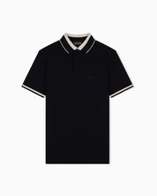 Piqué polo shirt with stripe detail on the collar