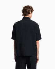 Seersucker shirt with down padding and rib details