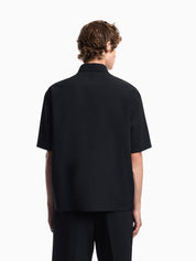 Seersucker shirt with down padding and rib details