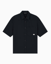 Seersucker shirt with down padding and rib details