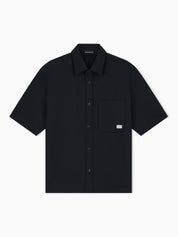 Seersucker shirt with down padding and rib details