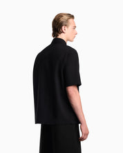Seersucker shirt with down padding and rib details