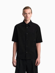Seersucker shirt with down padding and rib details