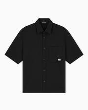 Seersucker shirt with down padding and rib details