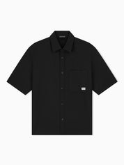 Seersucker shirt with down padding and rib details