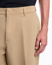 Seersucker trousers with down and feather padding