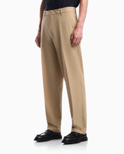Seersucker trousers with down and feather padding