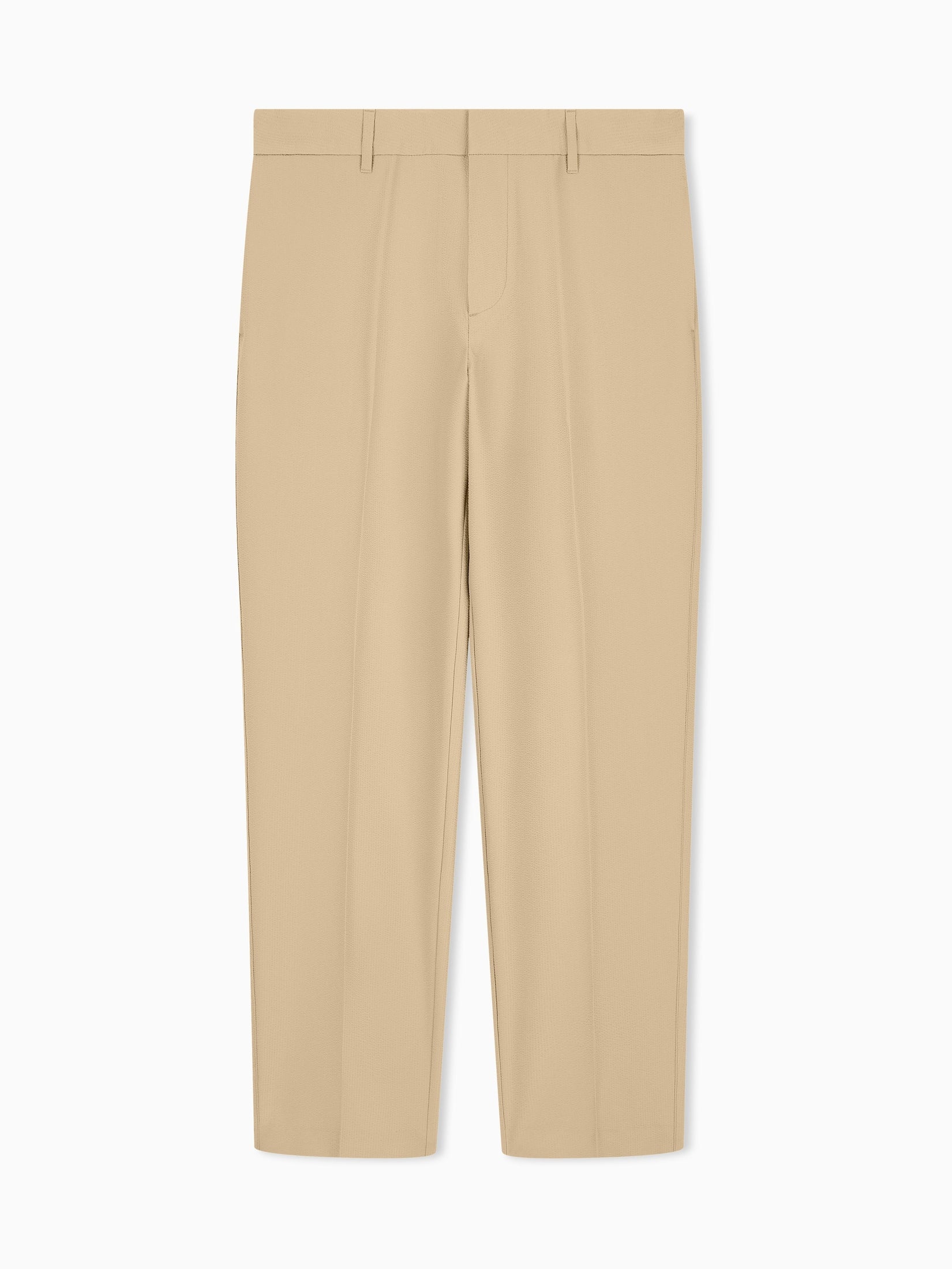 Seersucker trousers with down and feather padding