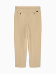 Seersucker trousers with down and feather padding
