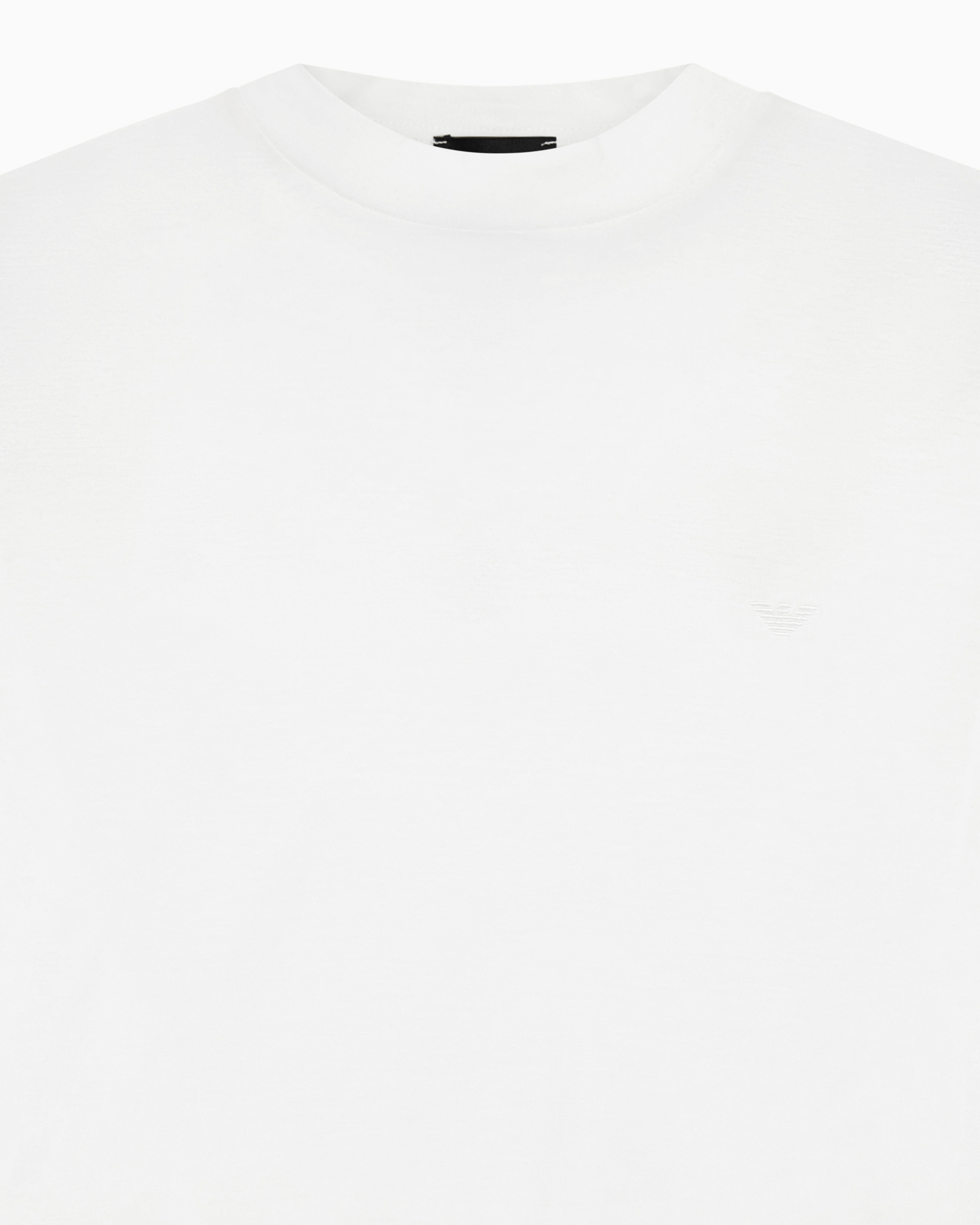 Jersey T-shirt with micro eagle embroidery