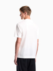 Jersey T-shirt with micro eagle embroidery