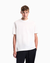 Jersey T-shirt with micro eagle embroidery