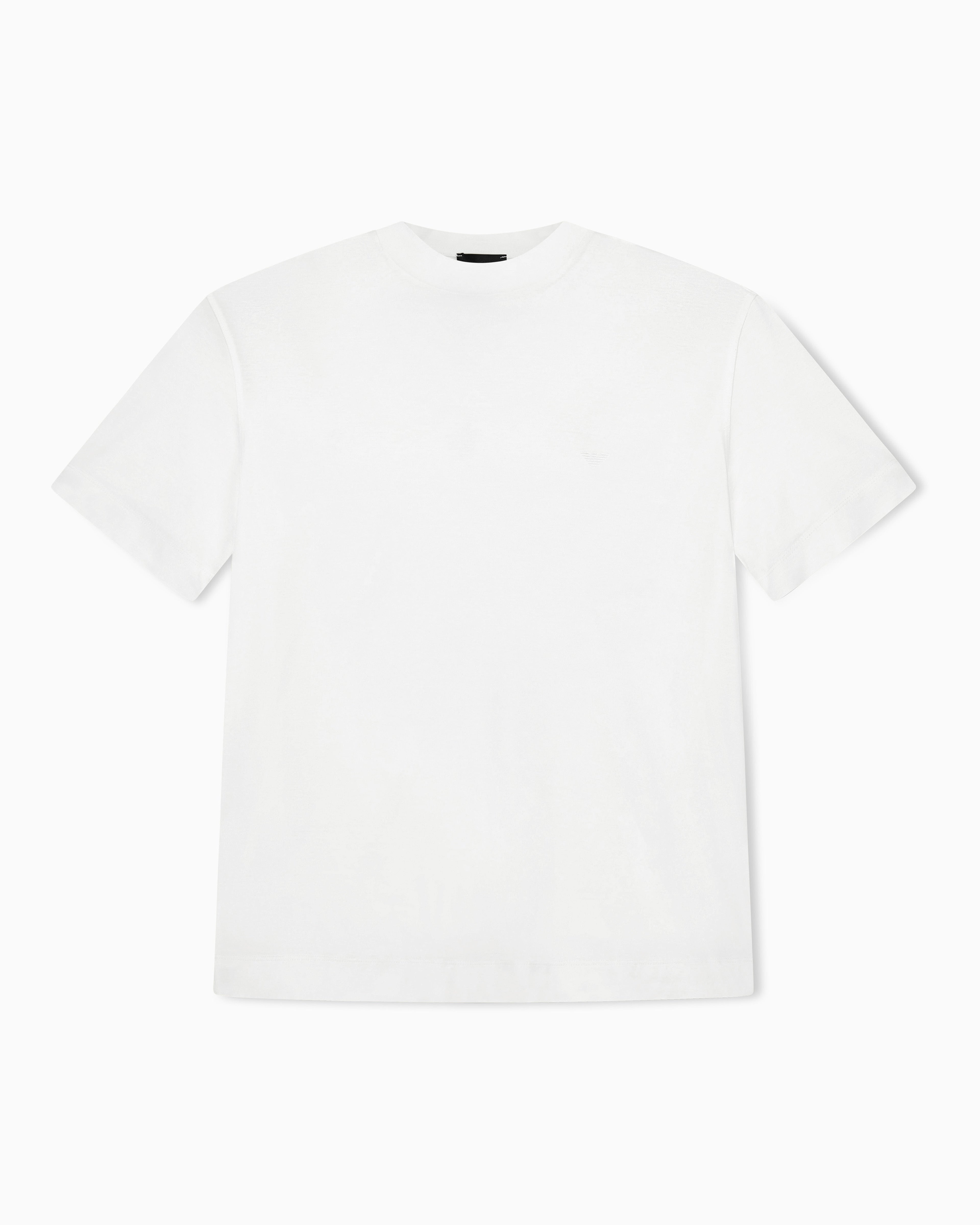 Jersey T-shirt with micro eagle embroidery