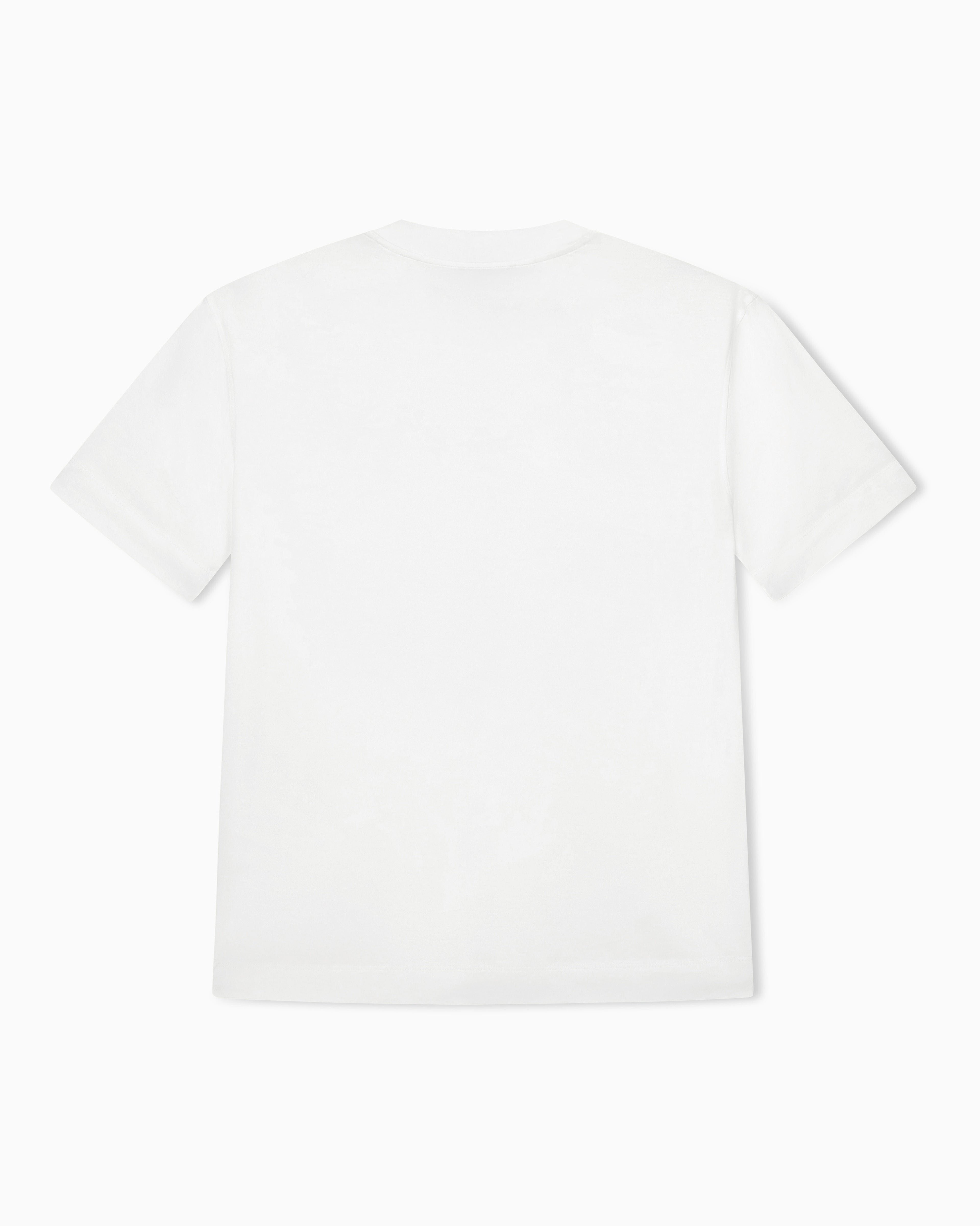 Jersey T-shirt with micro eagle embroidery