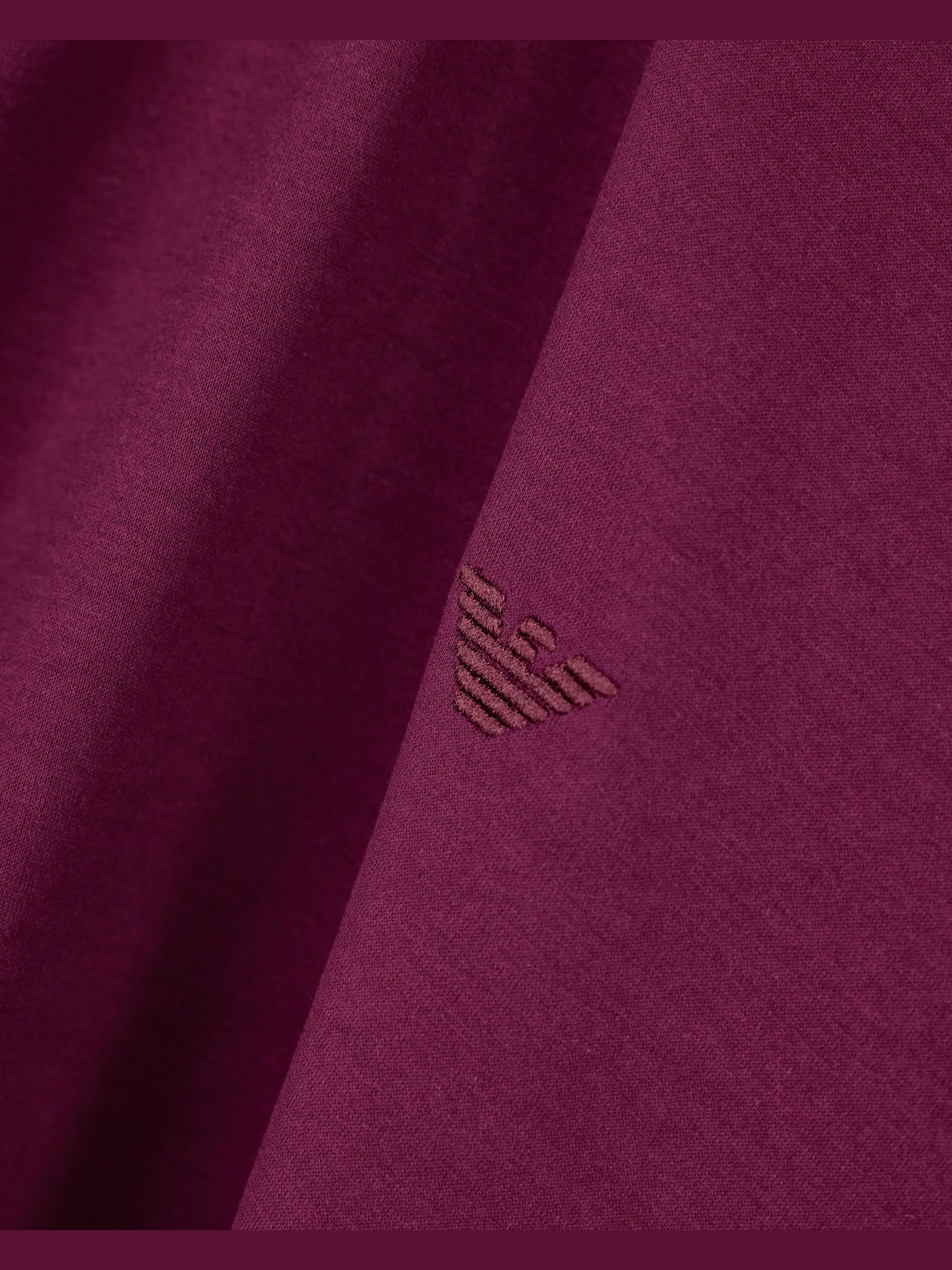 Jersey T-shirt with micro eagle embroidery