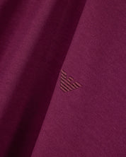 Jersey T-shirt with micro eagle embroidery