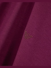 Jersey T-shirt with micro eagle embroidery