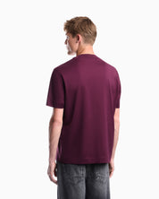 Jersey T-shirt with micro eagle embroidery