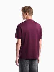 Jersey T-shirt with micro eagle embroidery