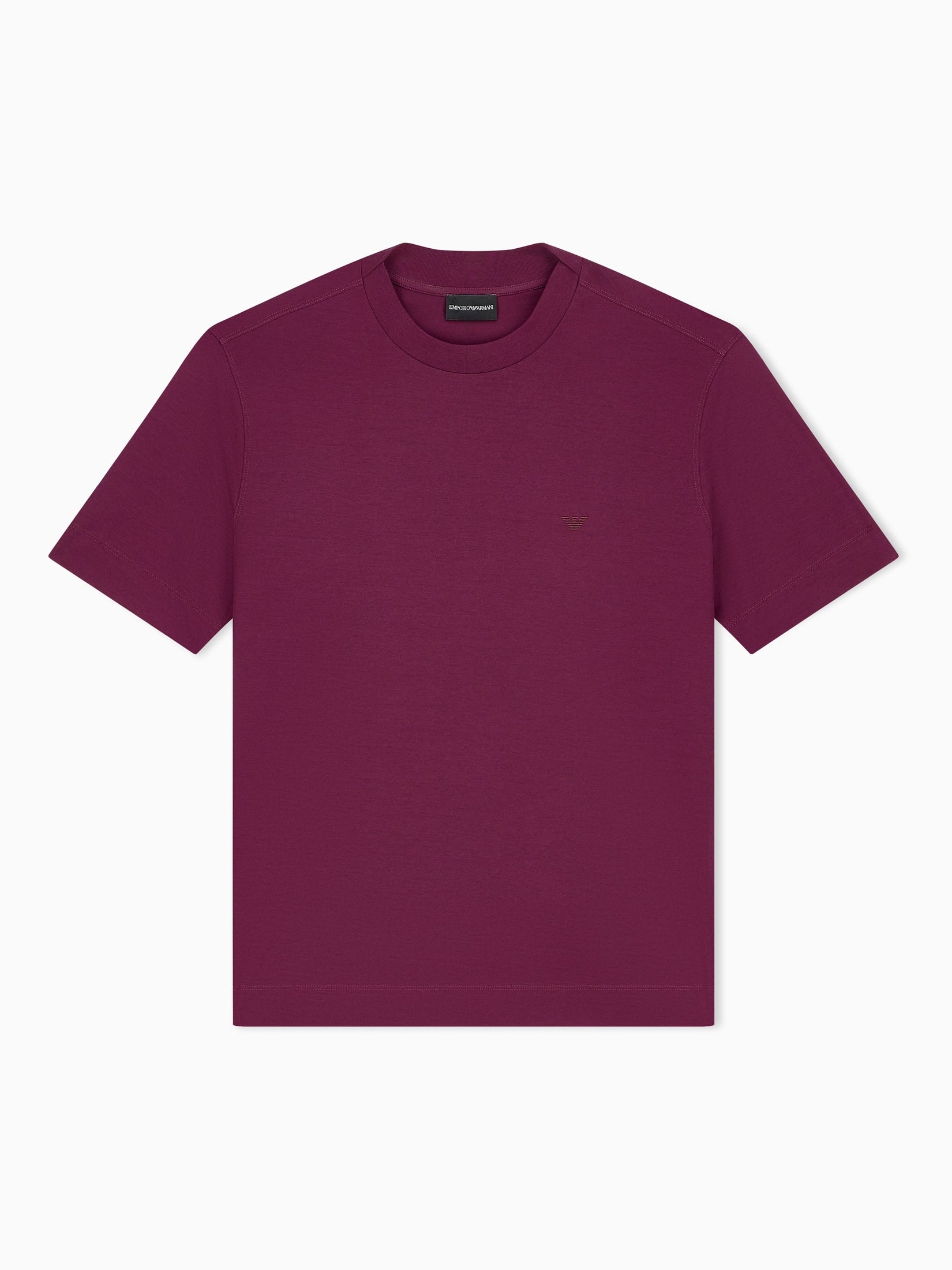 Jersey T-shirt with micro eagle embroidery