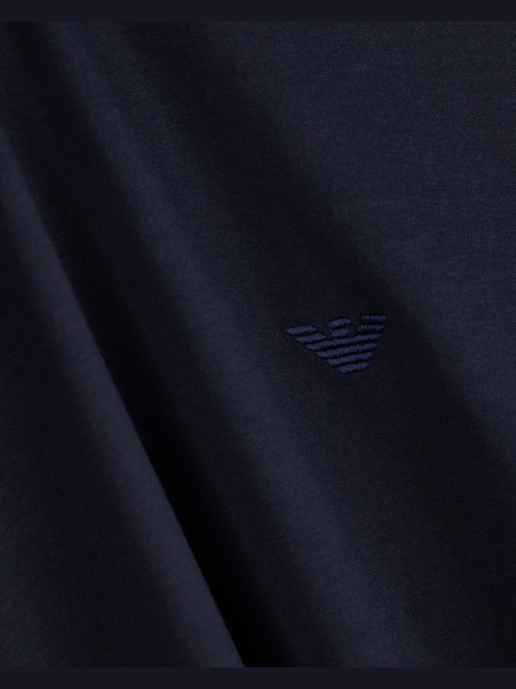 Jersey T-shirt with micro eagle embroidery
