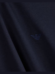 Jersey T-shirt with micro eagle embroidery