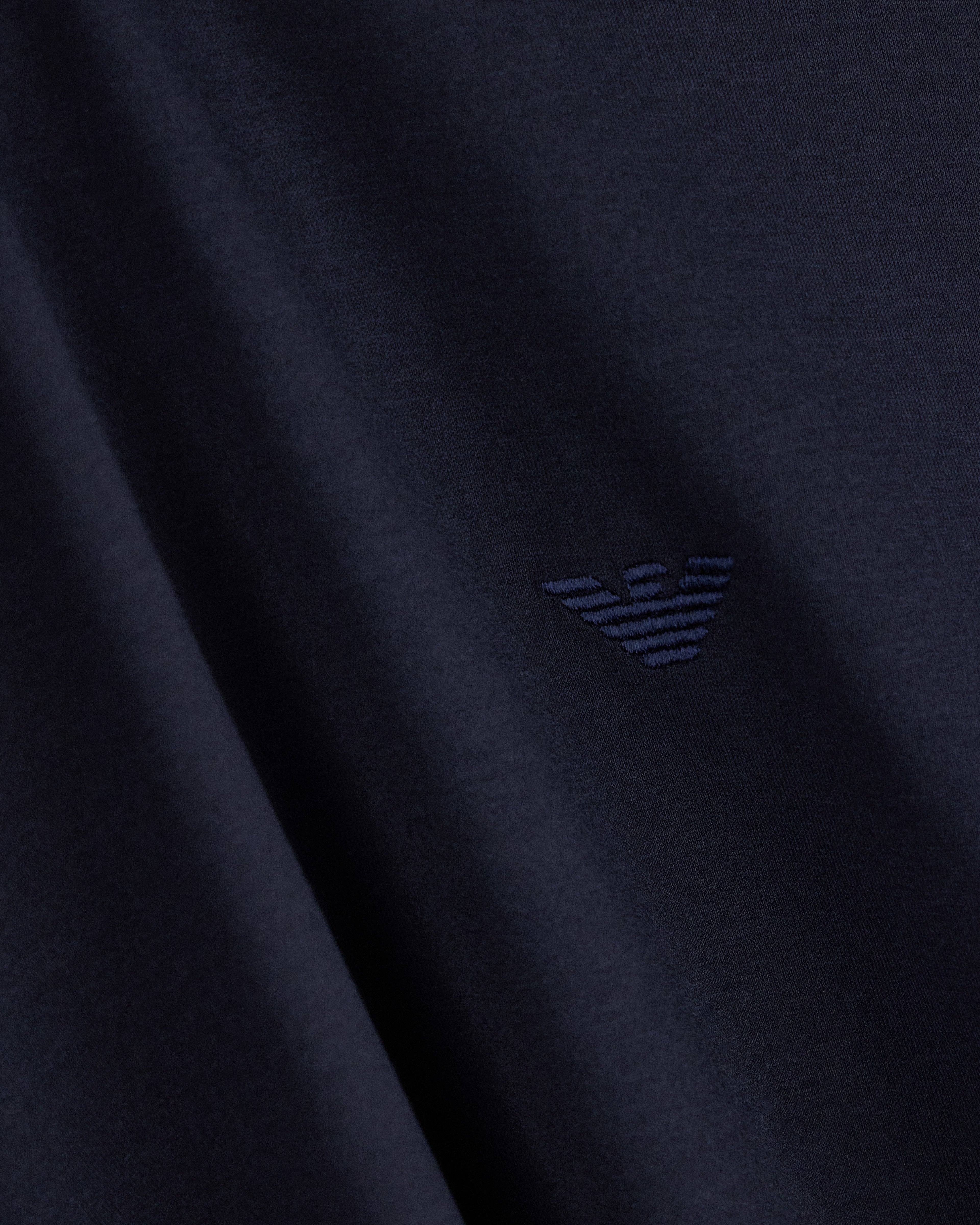 Jersey T-shirt with micro eagle embroidery